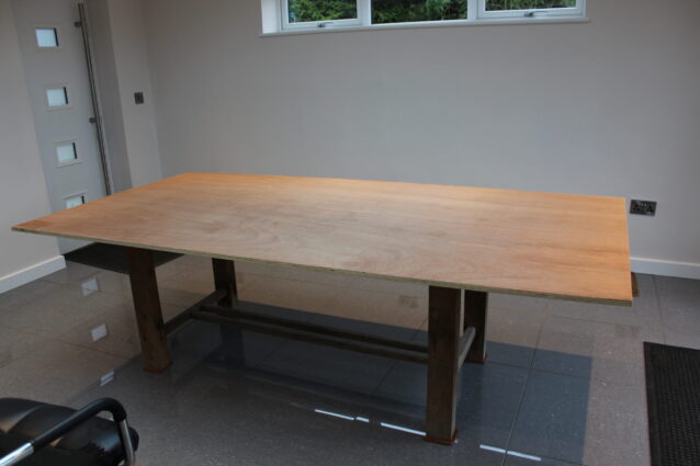 well used dinning room table from side